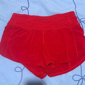 lululemon athletica speed up Red Shorts